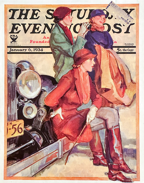 “Women in Riding Habits” by John LaGatta on the cover of “The Saturday Evening Post,” January 6, 1934.