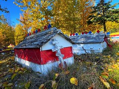 Burial Spirit Houses at St. Nicholas Orthodox Church in Eklutna, Alaska