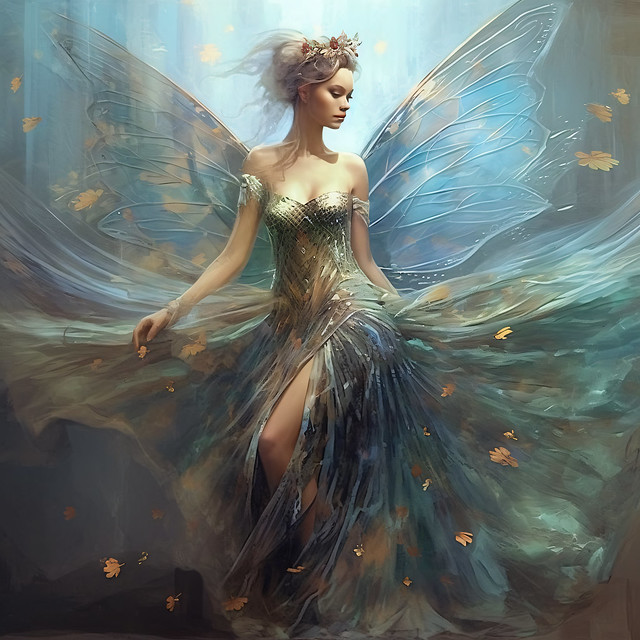 Beautiful Fairy with Butterflies Wings