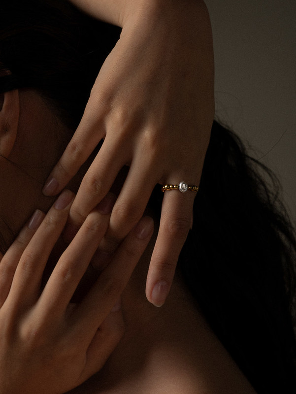 不鏽鋼 戒指 銀色 - ARROGANT - 偏執 * 不銹鋼珍珠 彈性戒指