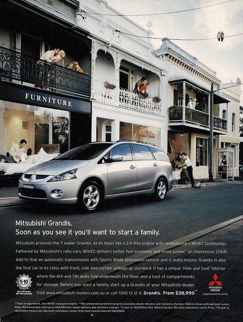 2005 Mitsubishi Grandis 7 seater Wagon Aussie Original Magazine Advertisement