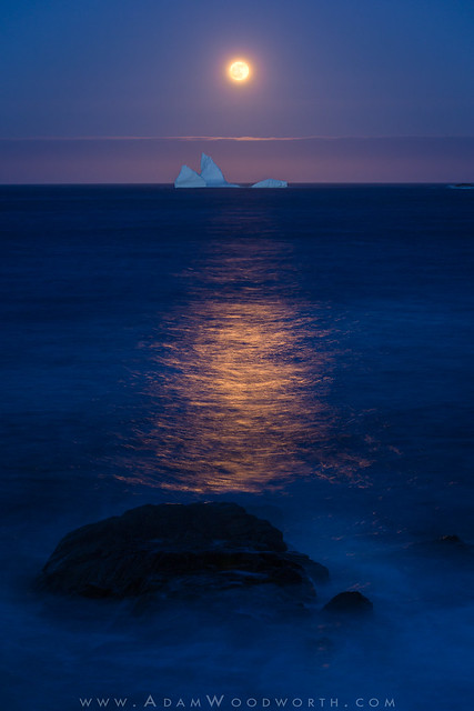 Moonrise Over Ferryland Iceberg