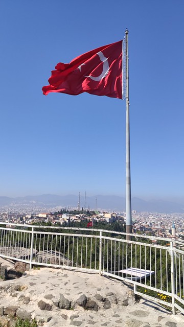 Flag - Kadifekale (The Velvet Castle) - Izmir, Turkey