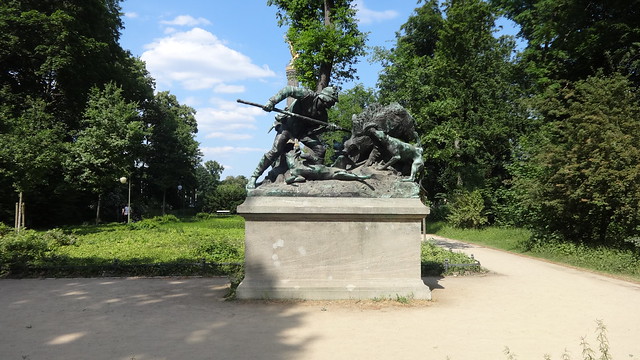 1904 Berlin Eberjagd um 1500 von Carl Begas Bronze Fasanerieallee im Großen Tiergarten nahe Großer Stern in 10787 Tiergarten