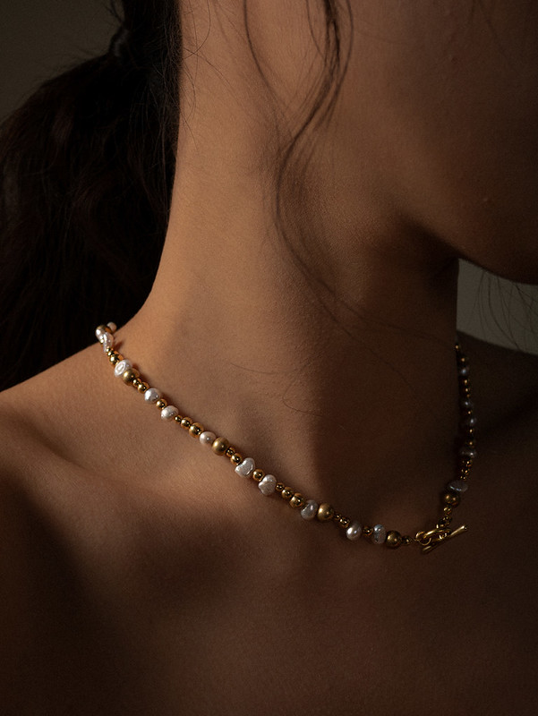 不鏽鋼 項鍊 銀色 - ARROGANT - 偏執 * 不銹鋼珍珠 項鍊