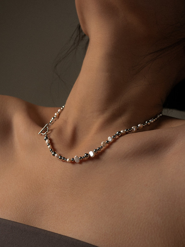 不鏽鋼 項鍊 銀色 - ARROGANT - 偏執 * 不銹鋼珍珠 項鍊
