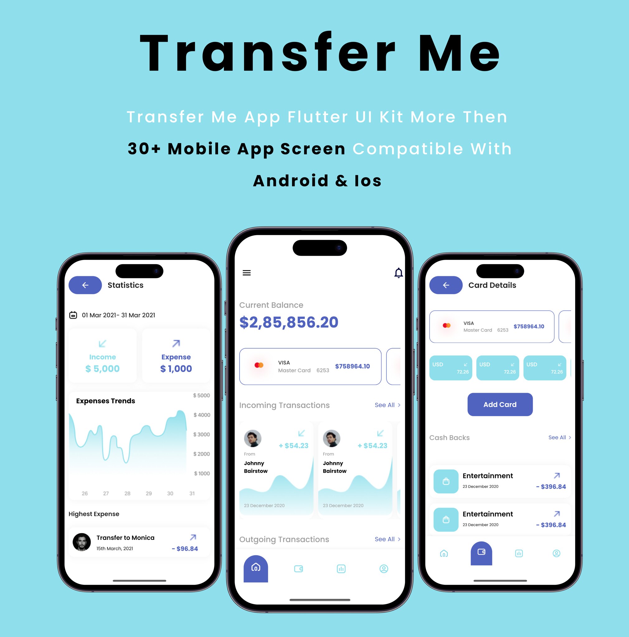 Transfer Me App - Flutter Mobile App Template
