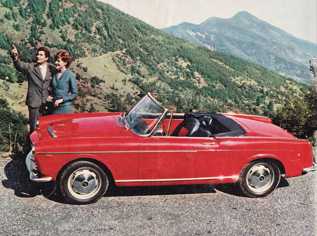 Postcard Fiat 1500 Grand Sport Cabriolet Collection L'Action Automobile et Touristique 1961a