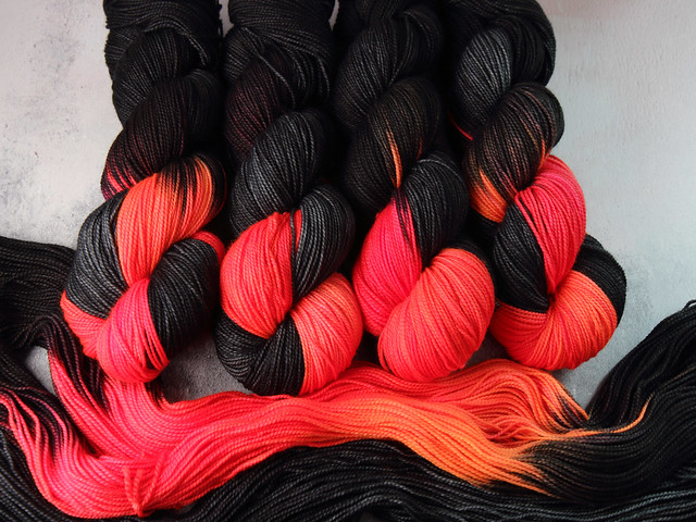 Favourite Sock – pure merino 4 ply/fingering hand dyed superwash wool yarn 100g – ‘Lava Pop’