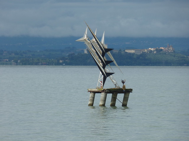 Lake Trasimeno from Passignano sul Trasimeno - Memorial to the Fallen of the Italian Army's Hydroplane School