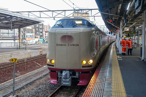 asia japan okayama sunriseexpress train trainstation