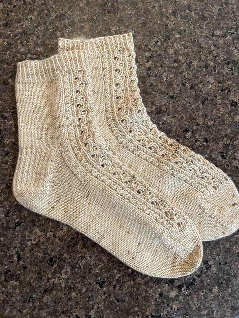 Rosemary (@coolknitsbyrose) also finished a pair of Helen Stewart’s Scribbly Gum Socks.