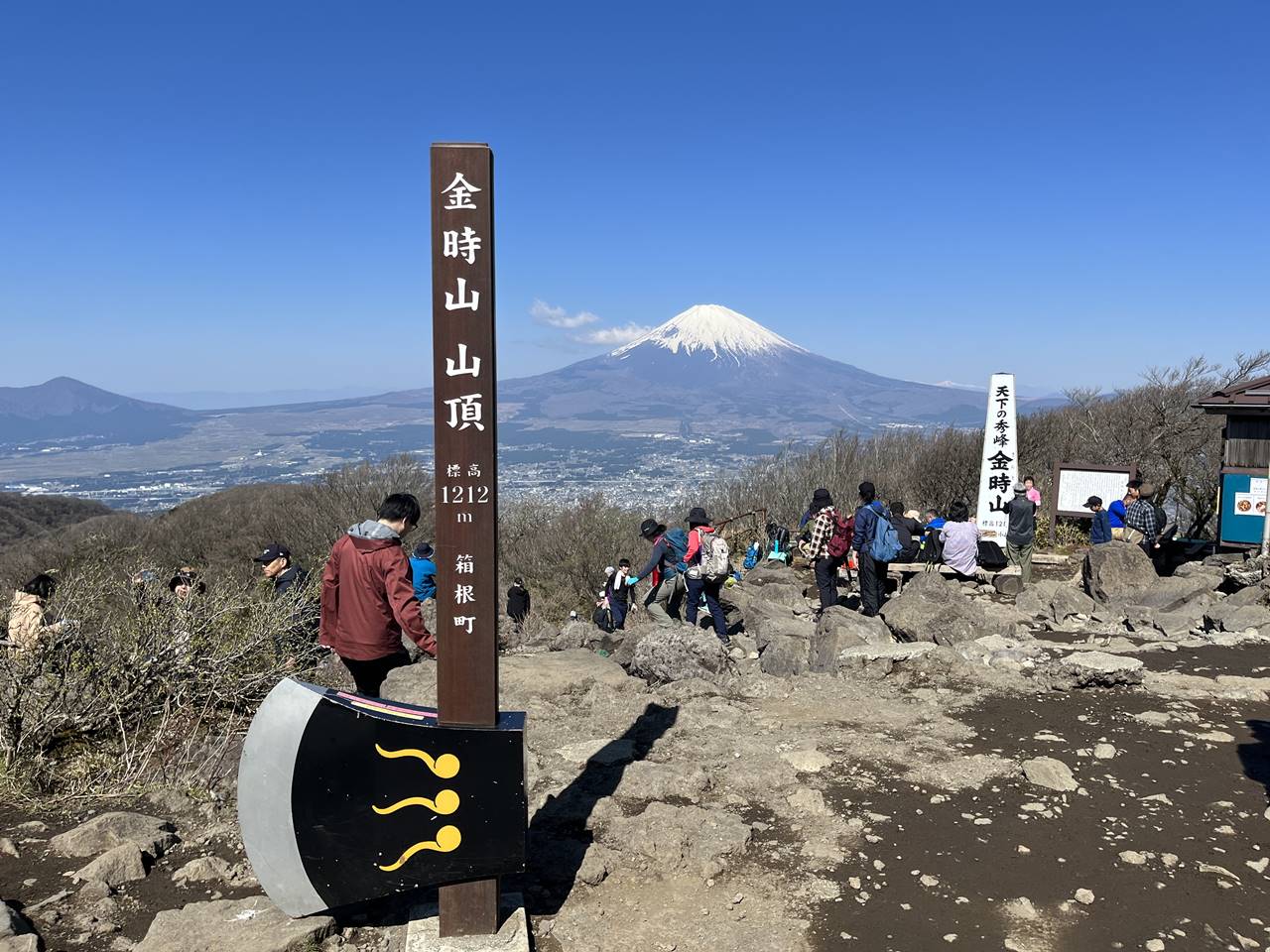 金時山山頂からの富士山とまさかり