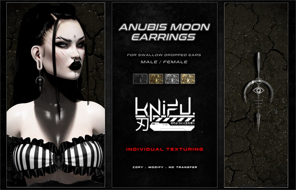 KNIFU. Anubis Moon Dropped Earrings