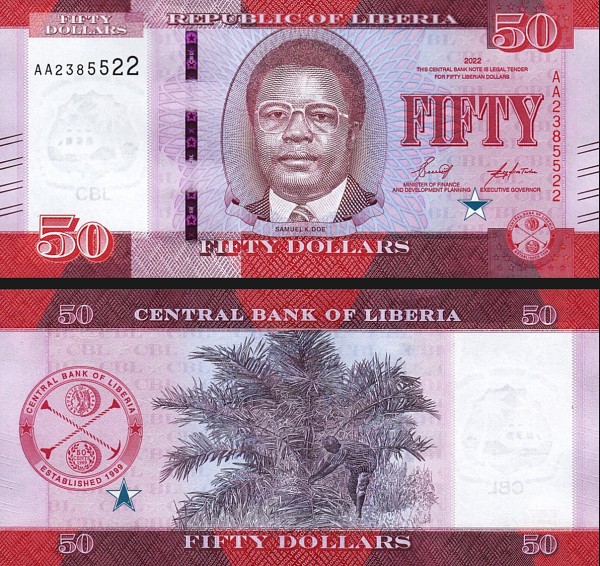 Libéria – 50 dolárov P040a-2022