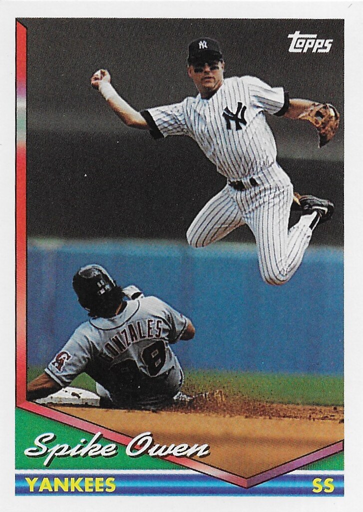 Gonzales, Rene - 1994 Topps Spanish #297 (cameo with Spike Owen)