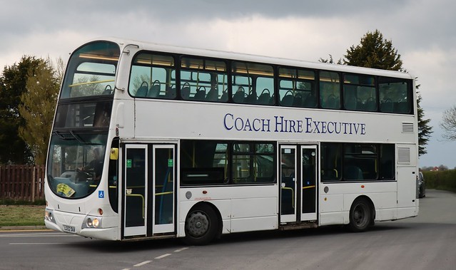 Coach Hire Executive, Freckleton, Preston LG52DAA returns to depot from working Garstang schools.