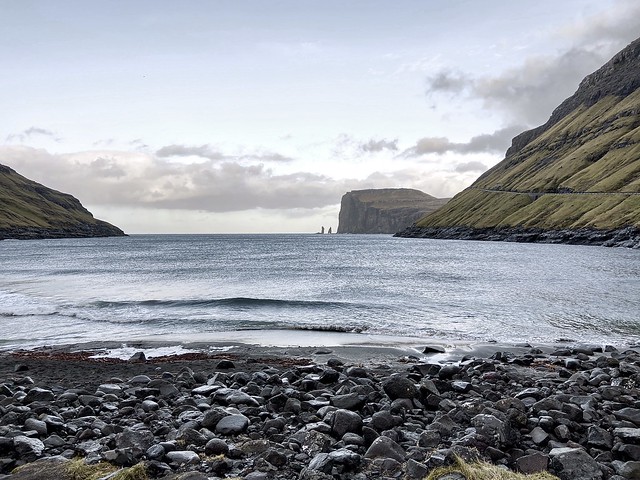 View from Tjørnuvík to Risin and Kellingin, Streymoy, Faroe Islands.
