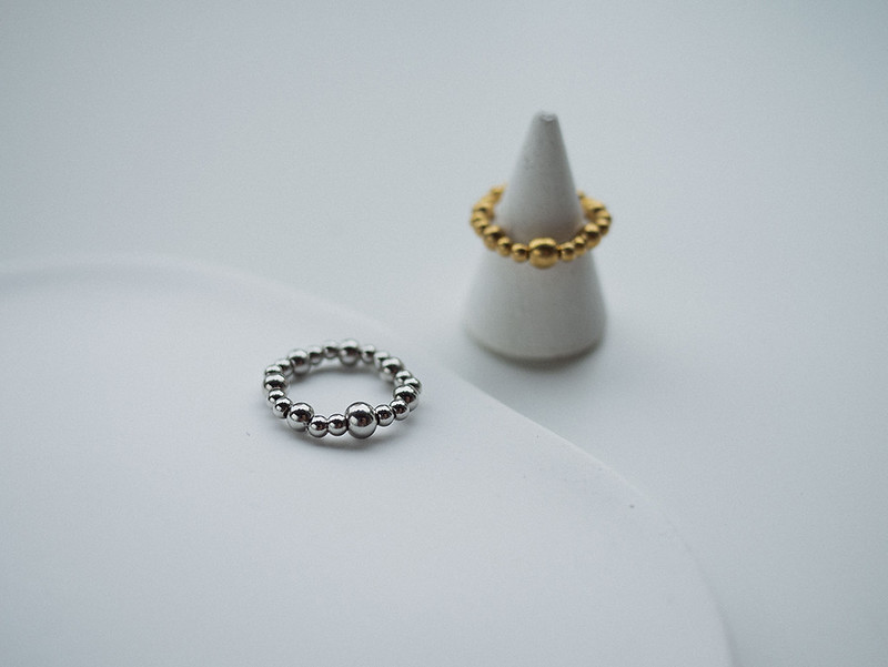 不鏽鋼 戒指 銀色 - ARROGANT - 偏執 * 不銹鋼圓球 戒指