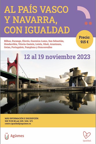 Cartel informativo del viaje al País Vasco y Navarra de la Concejalía de Igualdad