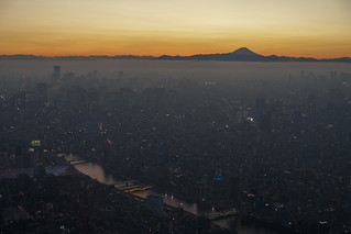Sunset over Mt Fuji from the Tokyo Skytree