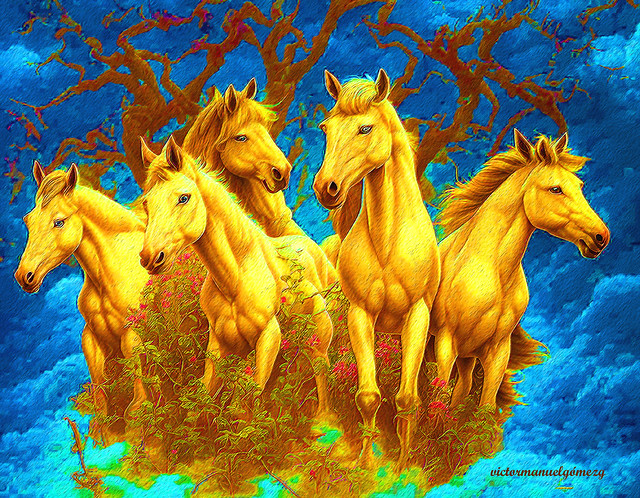 THE GOLDEN HORSES FREEDOM. View Large.