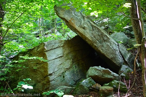 A sort of rock cave along Bean Run, Coyote Rocks Loop, Pennsylvania State Game Lands 57
