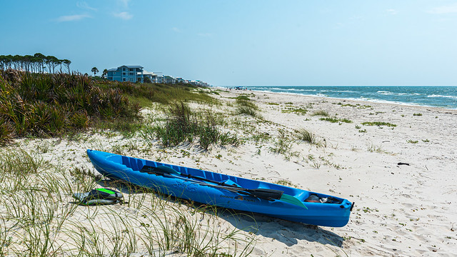 Kayak ready to go! @ Sikes Cut - St. George Island, FL, USA