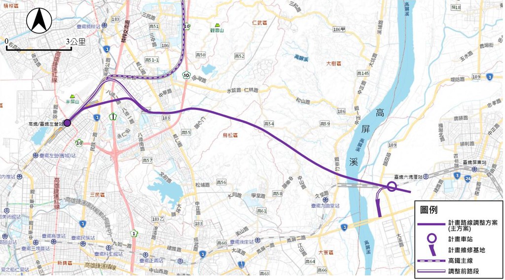 高鐵延伸屏東區位示意圖。圖片來源：會議資料