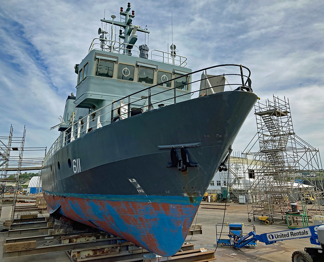 CFAV Sikanni (YTP-611) at Point Hope Shipyard