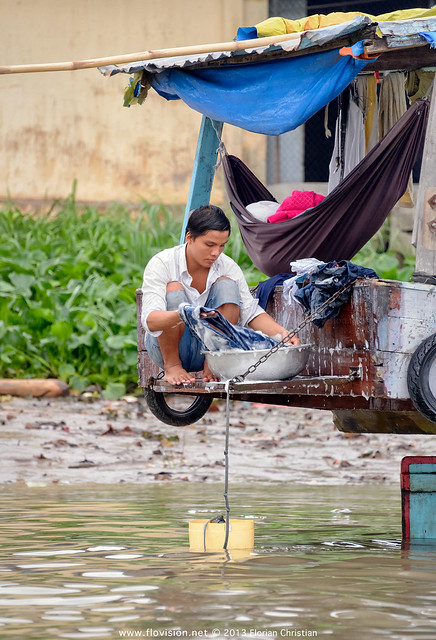 Laundry on the Mekong, Vietnam