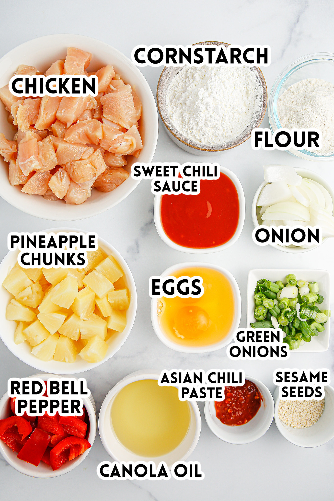 ingredients for homemade sweetfire chicken