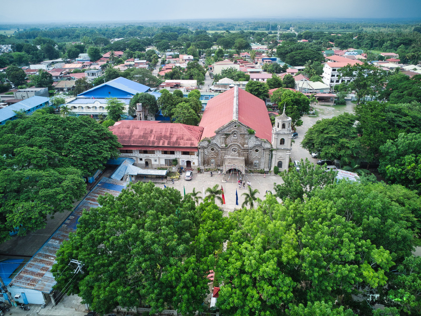 The San Juan Batangas Poblacion with the San Juan Nepomuceno Parish at the center.
