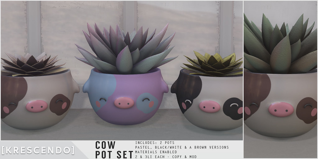 [Kres] Cow Pot Set