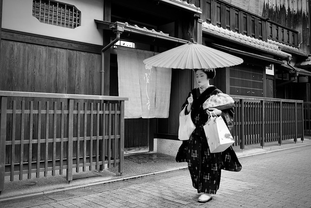 Geisha going to work - Kyoto.