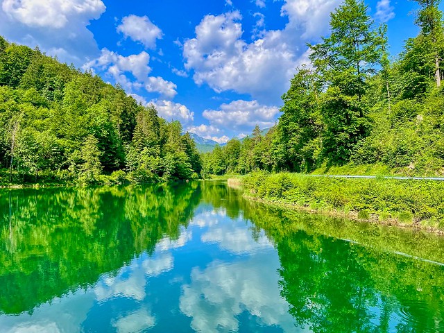 Gfall reservoir lake near Oberaudorf in Bavaria, Germany