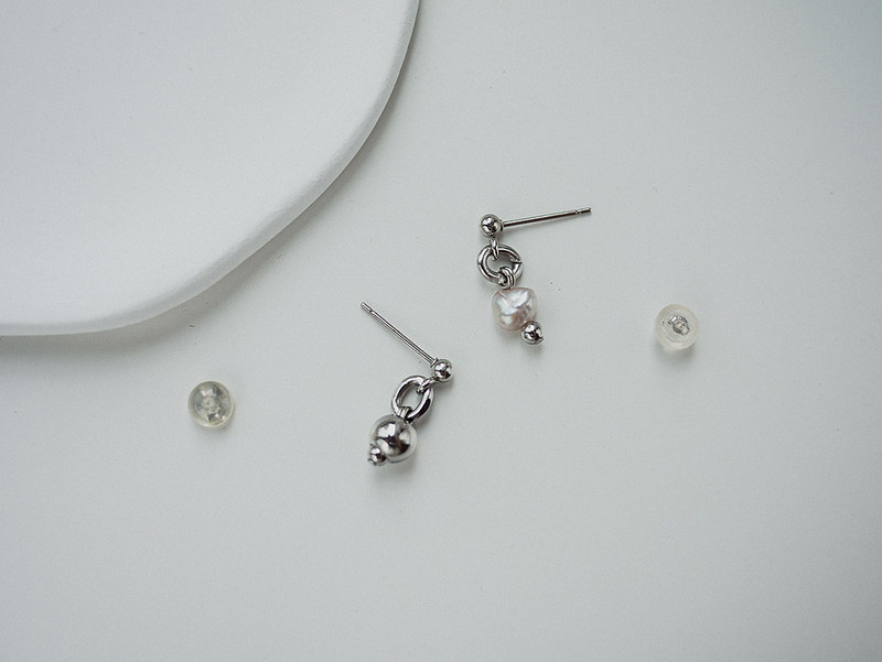 不鏽鋼 耳環/耳夾 銀色 - ARROGANT - 偏執 * 不銹鋼圓球 耳環