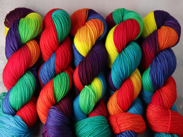 Favourite Sock – hand-dyed pure merino superwash wool 4 ply/sock yarn 100g – ‘Lollipop’
