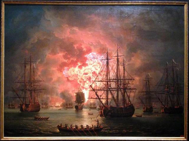 Destruction of the Turkish Fleet in the Bay of Chesme 1771 Oil on Canvas