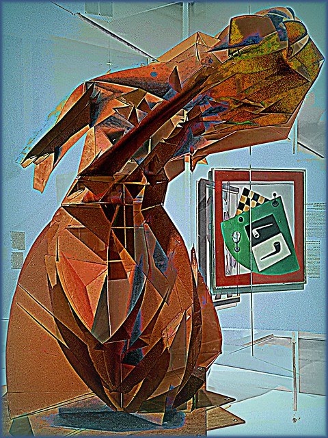 Bildschichten aus Naum Gabos Modell für Konstruktiver Torso, 1917/18 Pappe, 1985 wieder zusammengesetzt, Berlinische Galerie