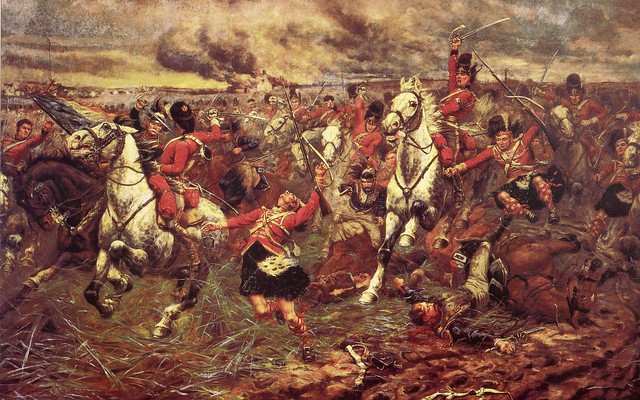 Gordons and the Scots Grays at Waterloo.