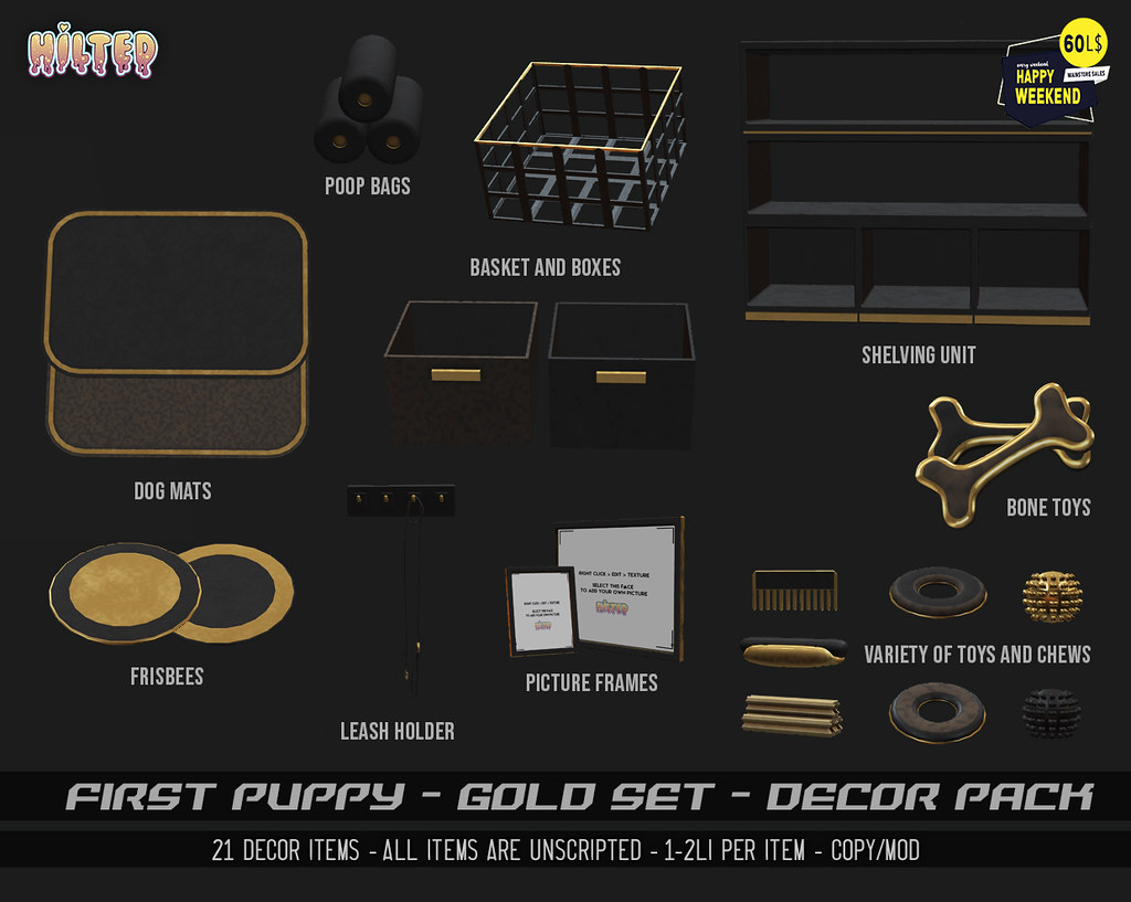 HILTED – First Puppy – Gold Set – Decor Pack Ad HW