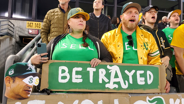 Signs at the Oakland Coliseum