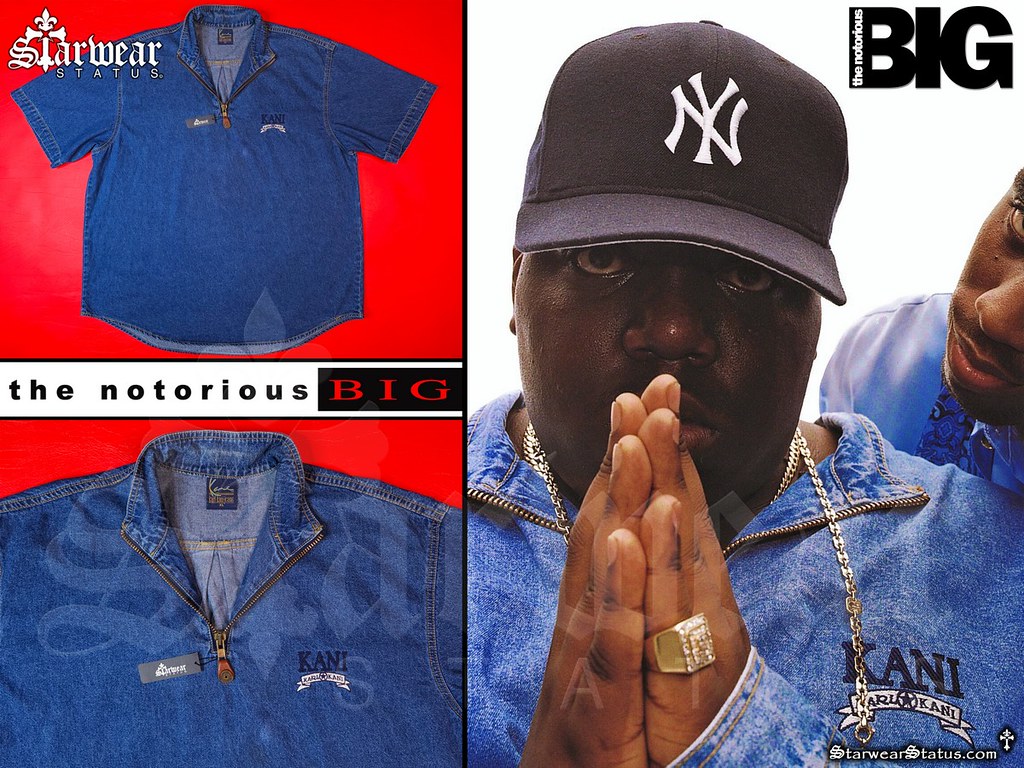 The Notorious BIG 90s Vintage Karl Kani Blue Denim Zip Up … | Flickr