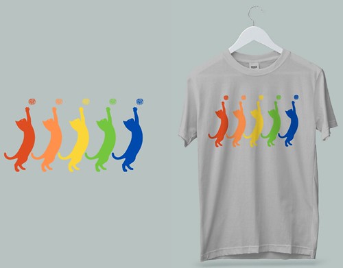 Rainbow Cat Jump T-Shirt