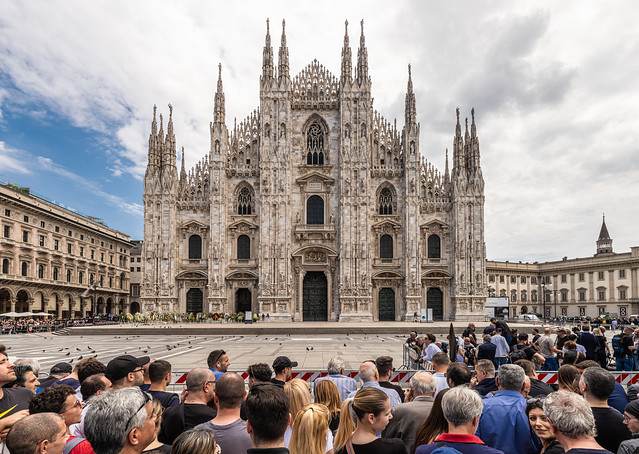 Milan - Italy - Duomo on Day of the State Funeral for Berlusconi - June 2023