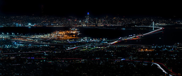 cross cities aerial panorama