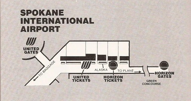 Horizon Air terminal location map - Spokane International Airport (GEG) - 1986