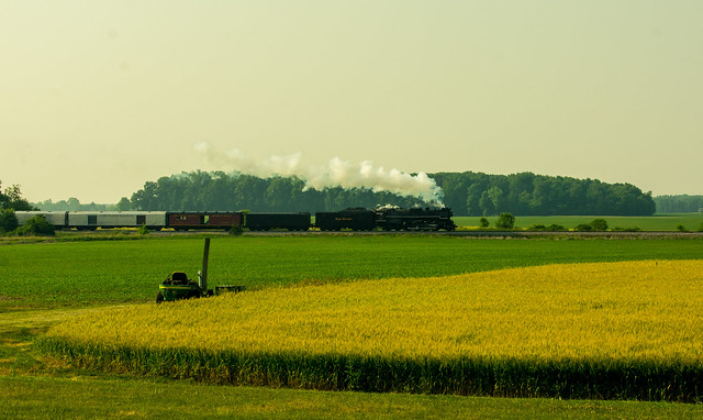 NKP 765 rolling through the fields of Northern Ohio