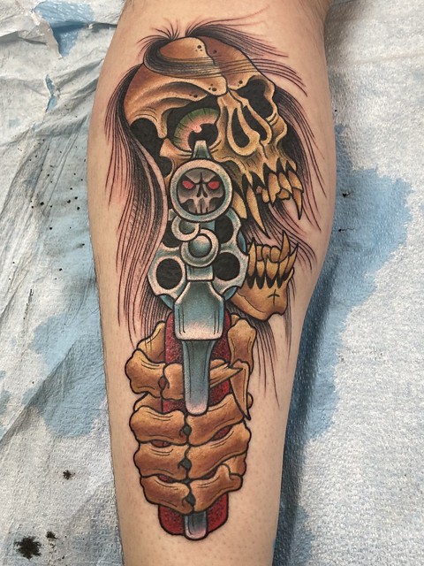 80s style death is certain tattoo
